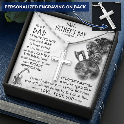 Gift For Dad 1 Customize Engraved Cross Necklace