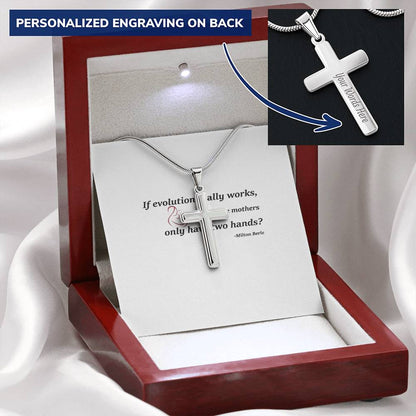 Cross Necklace For My Loving Mom Customize Engraved Cross Necklace