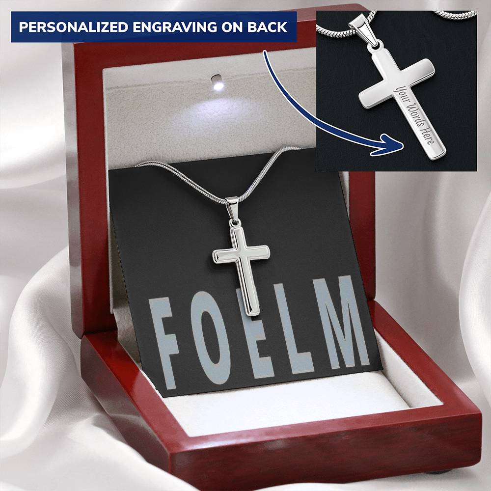 Cross Necklace Customize Engraved Cross Necklace