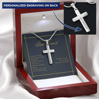 Customizable Cross Necklace For Her Customize Engraved Cross Necklace