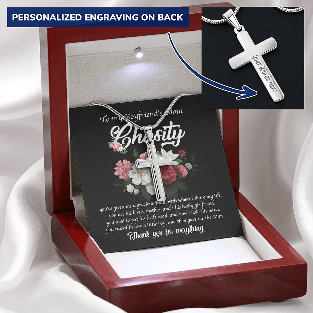 Brian Test Cross Customize Engraved Cross Necklace