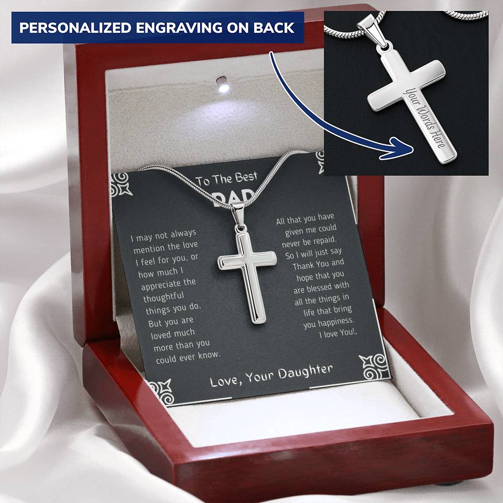 Amazon Dad 1St Customize Engraved Cross Necklace
