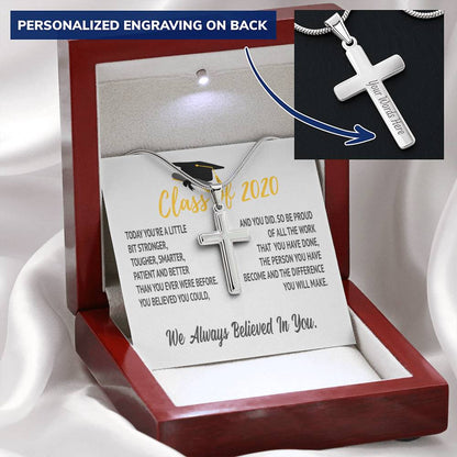 Class Of 2020 - Difference - Necklace Customize Engraved Cross Necklace
