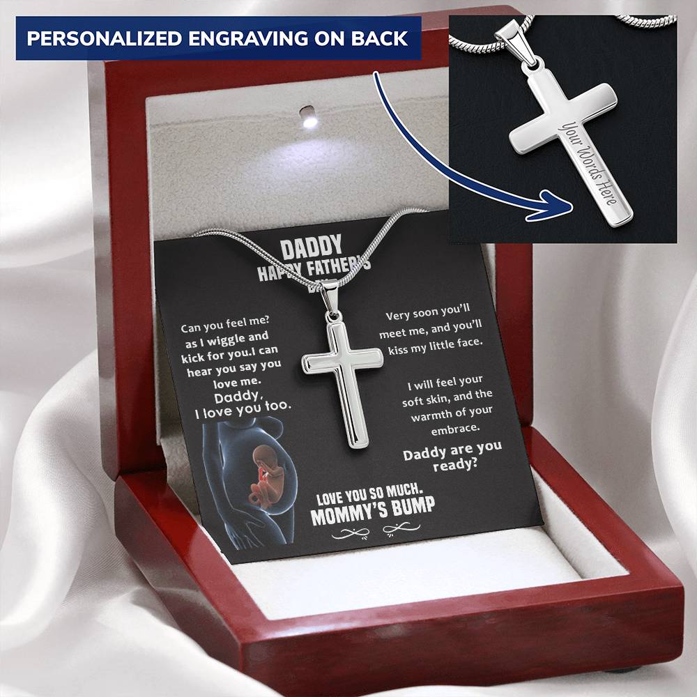 Father's Day - Cross - Normal Chain Customize Engraved Cross Necklace