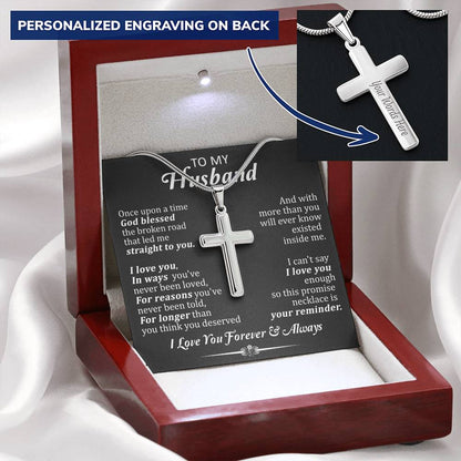 For Husband - Your Reminder - Cross Customize Engraved Cross Necklace