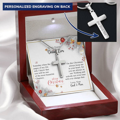 Cross Necklace Christmas Gift To Daughter Most Beautiful Chapters Customize Engraved Cross Necklace