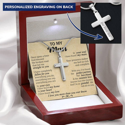 For Your Man - Sweetest Love 2 - Cross Customize Engraved Cross Necklace