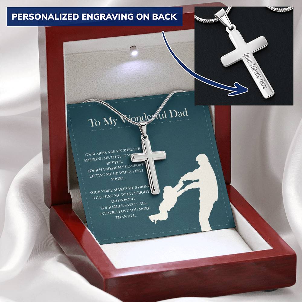 Cross Necklace  Gift For Father Father Birthday Gift Father Cross Necklace For Dad Father Daughter Gift Christian Gift Dad