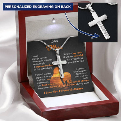 For Your Man - Everything You Do For Me - Cross Customize Engraved Cross Necklace