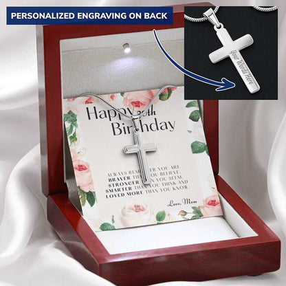 30Th Birthday Gifts For Daughter  Necklace For Daughter  3 Decade Jewelry  30 Years Old Customize Engraved Cross Necklace