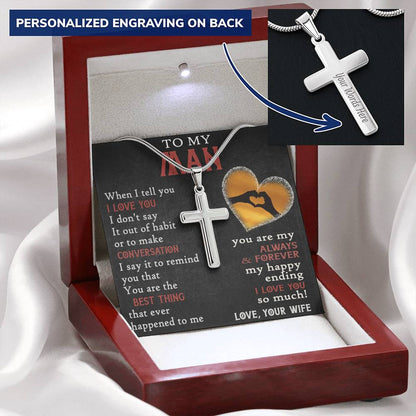 For Your Man - You Are The Best Thing - Cross 1 Customize Engraved Cross Necklace