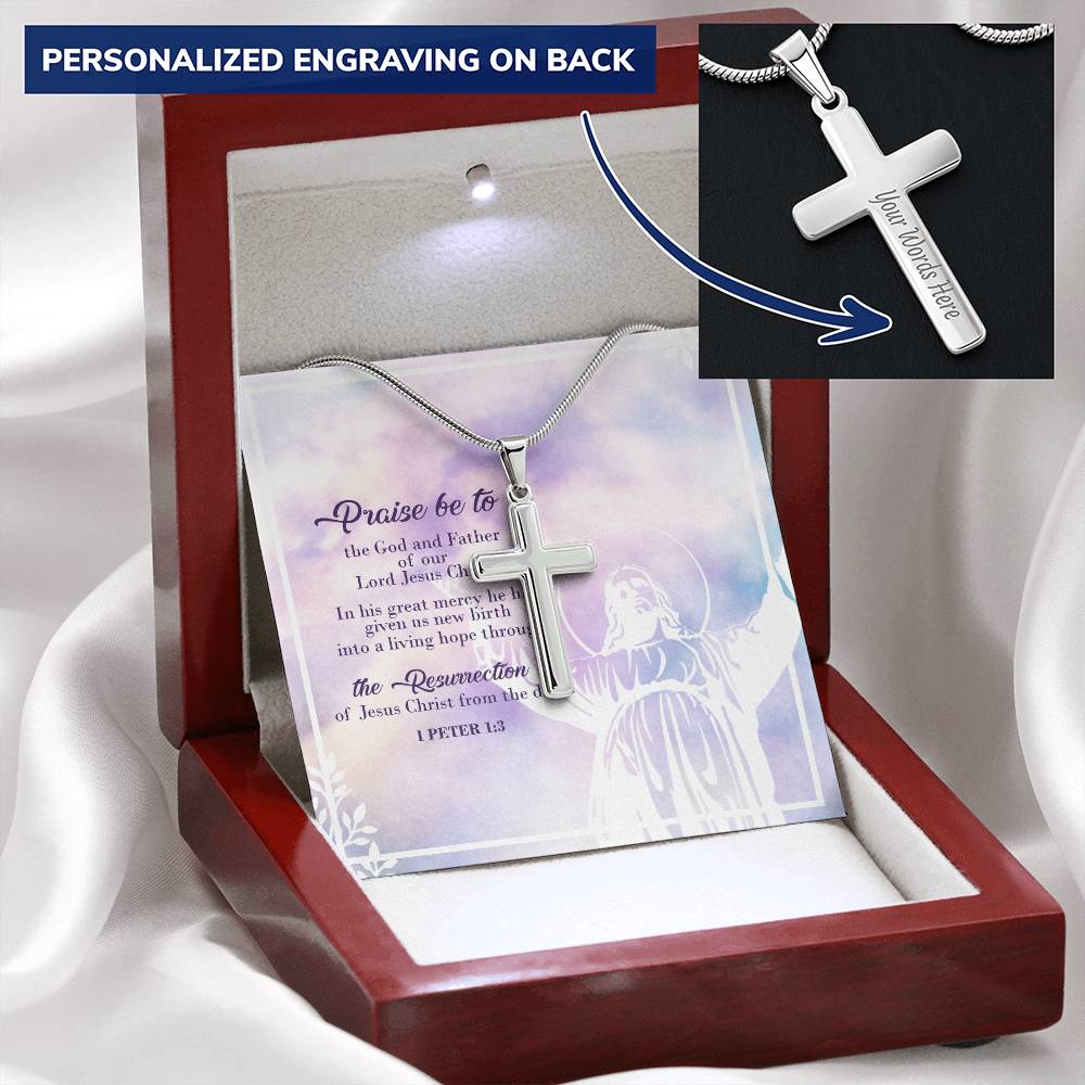 Christian Jewelry Cross Necklace Christian Cross Necklace Personalize Cross Silver Necklace Customize Engraved Cross Necklace