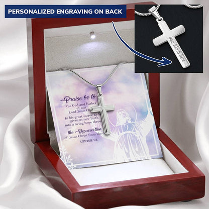 Christian Jewelry Cross Necklace Christian Cross Necklace Personalize Cross Silver Necklace Customize Engraved Cross Necklace