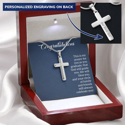 Customised Name Pendant In A Cross For Graduating Best Friend Customize Engraved Cross Necklace