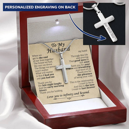 For Husband - I Had You And You Had Me - Cross Customize Engraved Cross Necklace