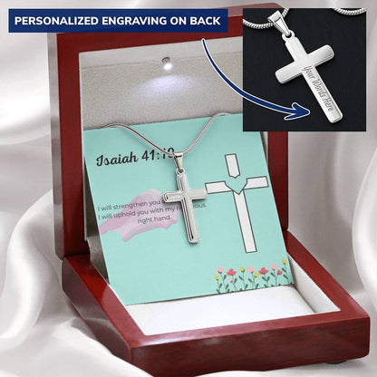 Cross Necklace 1 Customize Engraved Cross Necklace