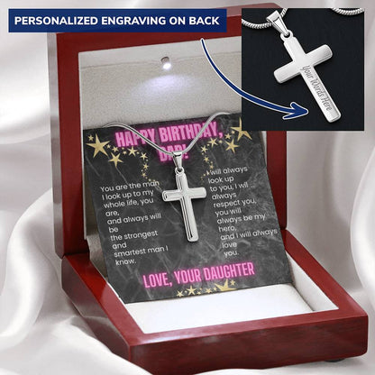 An Amazing Birthday Gift For Dad - The Customize Cross Necklace Customize Engraved Cross Necklace
