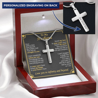 For Husband - As Much As I Can - Cross Customize Engraved Cross Necklace