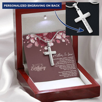 Birthday Celebration Ideas For Mother-In-Law Gift For Mother-In-Law Usa Gifts For Mother-In-Law Customize Engraved Cross Necklace