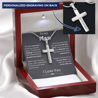 Boyfriend Gift Cross Necklace For Boyfriend Boyfriend Birthday Thoughtful Gifts  Small Gift For Boyfriend Anniversary Customize Engraved Cross Necklace