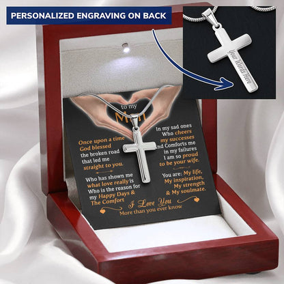 For Your Man - What Love Really Is - Cross Customize Engraved Cross Necklace