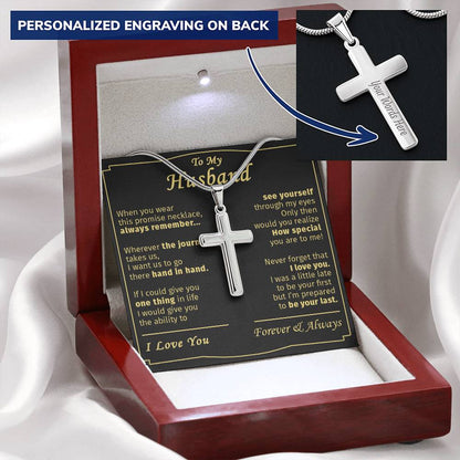 Gift For Husband - Remember - Cross 1 Customize Engraved Cross Necklace