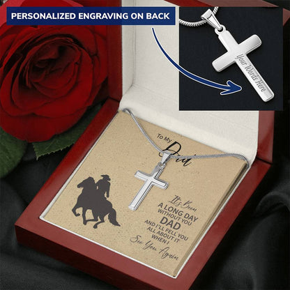Father's Day Gift Ideas For Dad 2021 Customize Father's Day Gifts Fathers Day Gifts From Son Sentimental Gifts Customize Engraved Cross Necklace