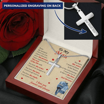 For Your Man - The Moment I First Saw You - Cross Customize Engraved Cross Necklace