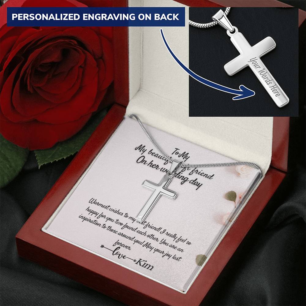 Cross Necklace Gift For Him  Gift For Her Customize Engraved Cross Necklace