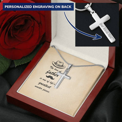 Gift For Dad  Customize Cross Necklace  Father Daughter  To My Dad From Son Customize Engraved Cross Necklace