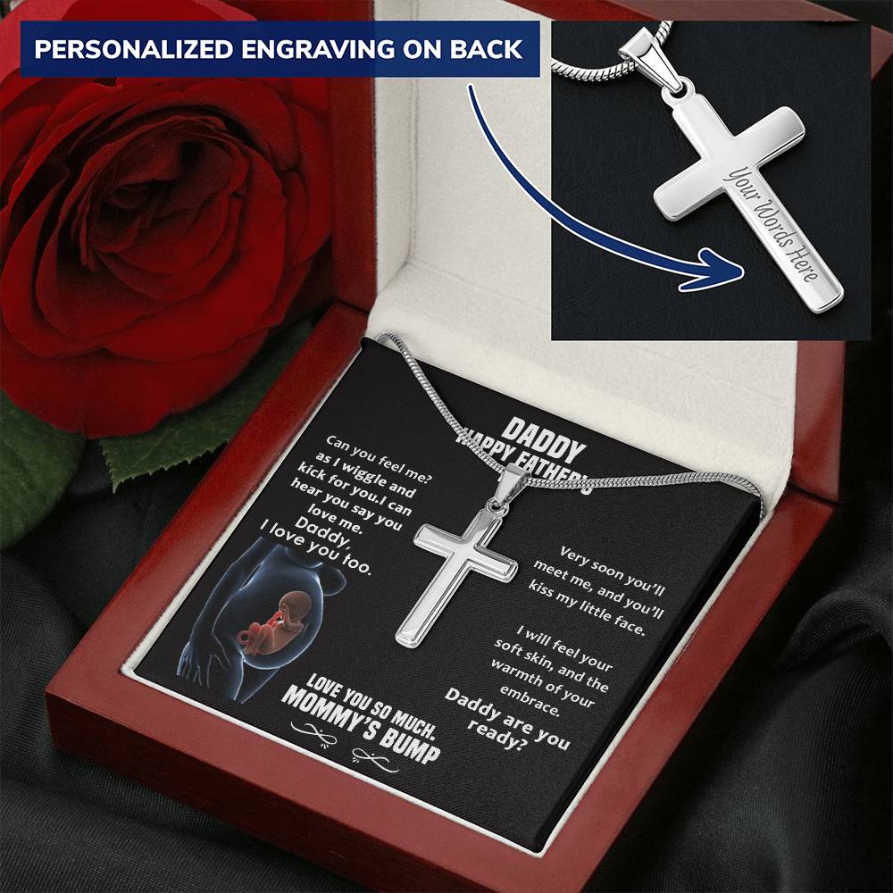 Father's Day - Cross - Normal Chain Customize Engraved Cross Necklace