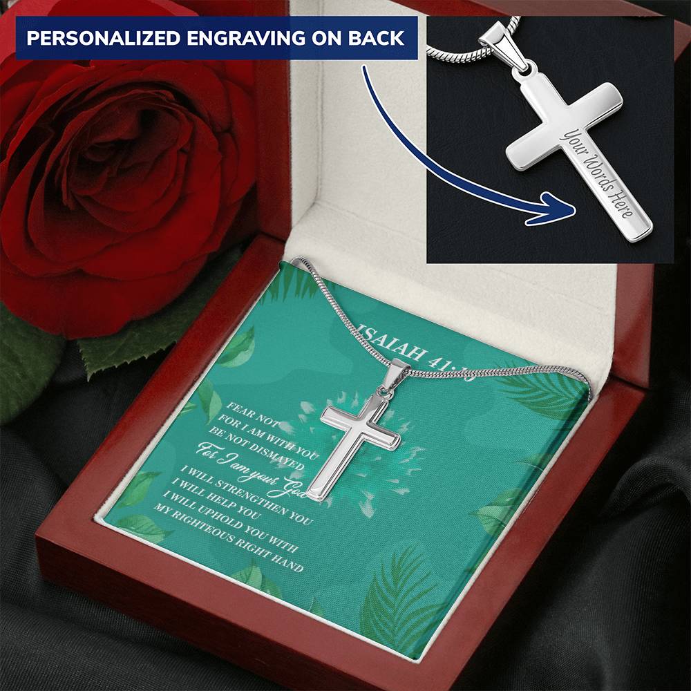 Christian Cross Necklace Faith Cross Necklace Bible Verse Personalize Necklace Customize Engraved Cross Necklace