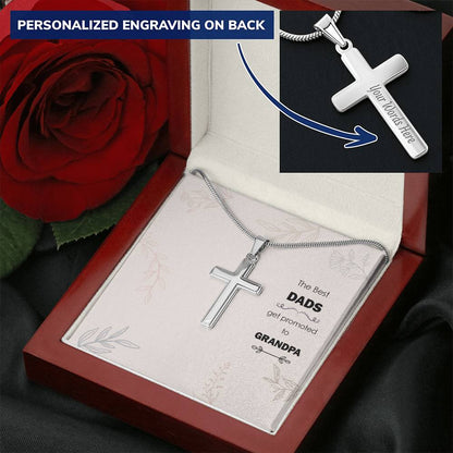 Gift For Dad  Customize Cross Necklace  Father Daughter  To My Dad 2 Customize Engraved Cross Necklace
