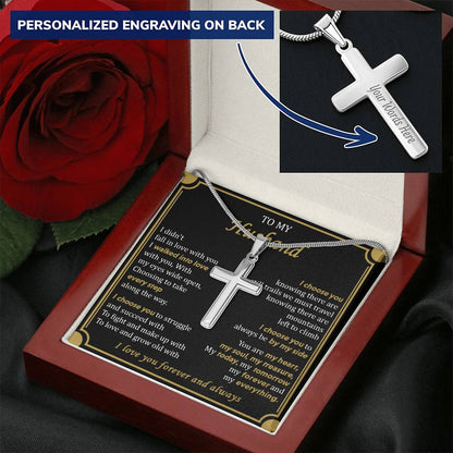 For Husband - My Today - Cross Customize Engraved Cross Necklace