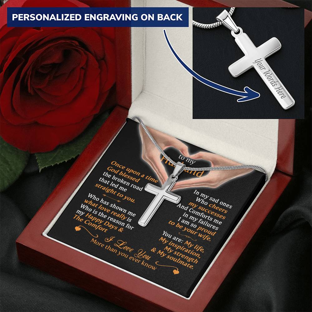 For Husband - What Love Really Is - Cross Customize Engraved Cross Necklace