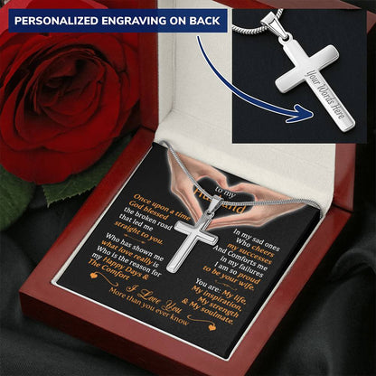 For Husband - What Love Really Is - Cross Customize Engraved Cross Necklace