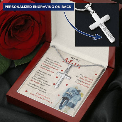 For Your Man - From This Day Forward - Cross Customize Engraved Cross Necklace