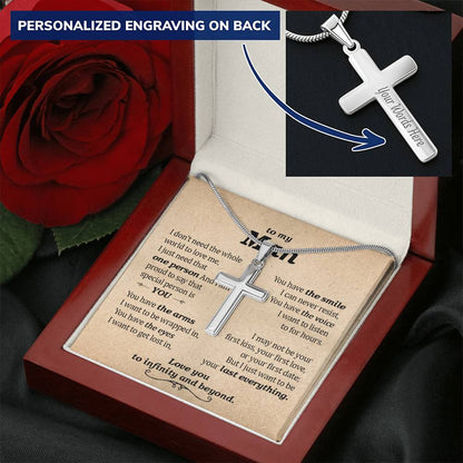 For Your Man - Special Person - Cross Customize Engraved Cross Necklace