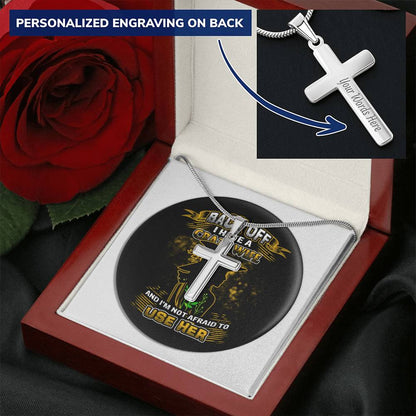 Back Off I Have A Crazy Wife Customize Engraved Cross Necklace