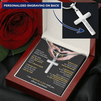 For Your Man - The Best Of You - Cross 1 Customize Engraved Cross Necklace