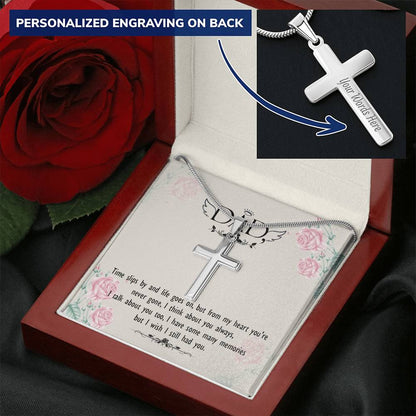 Dad - From My Heart You Are Never Gone - Necklace Customize Engraved Cross Necklace