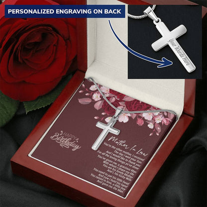 Birthday Celebration Ideas For Mother-In-Law Gift For Mother-In-Law Usa Gifts For Mother-In-Law Customize Engraved Cross Necklace
