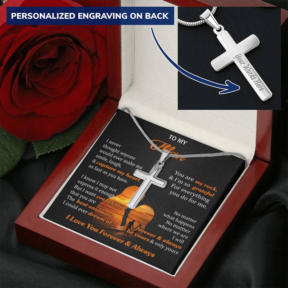 For Your Man - Everything You Do For Me - Cross Customize Engraved Cross Necklace