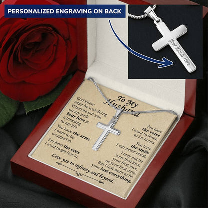 For Husband - Your Love Is A Blessing - Cross Customize Engraved Cross Necklace