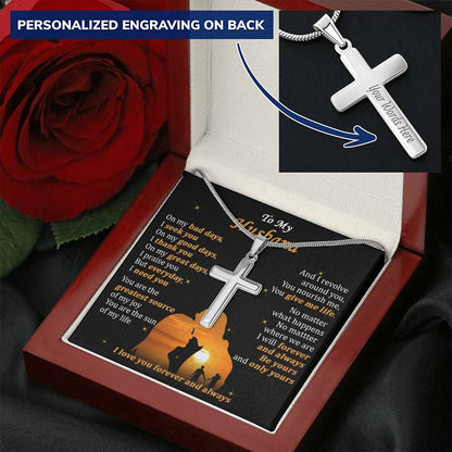 For Husband - I Need You - Cross Customize Engraved Cross Necklace