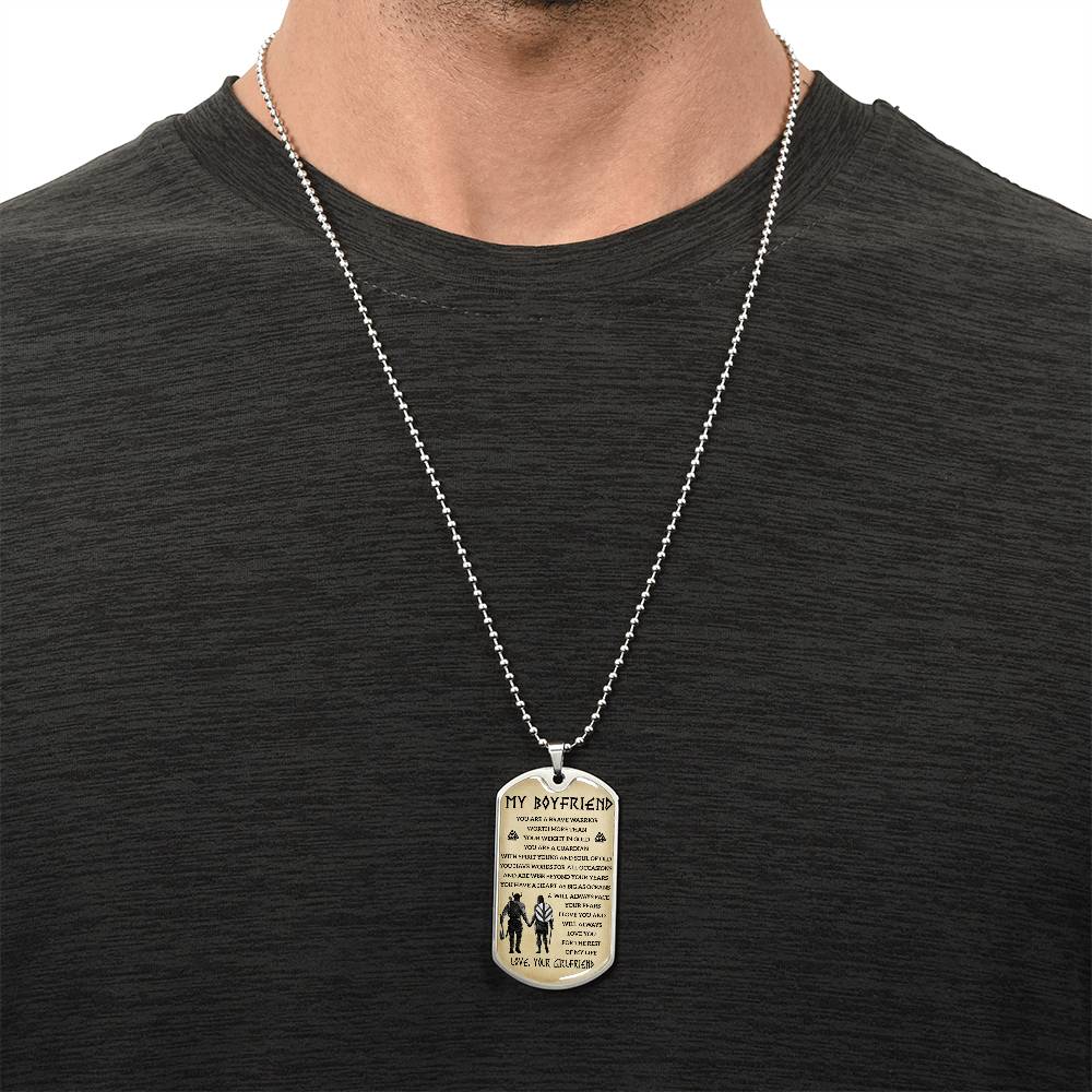 Viking Dogtag For Your Boyfriend - Army Tag Necklace, Dog Tag Necklace