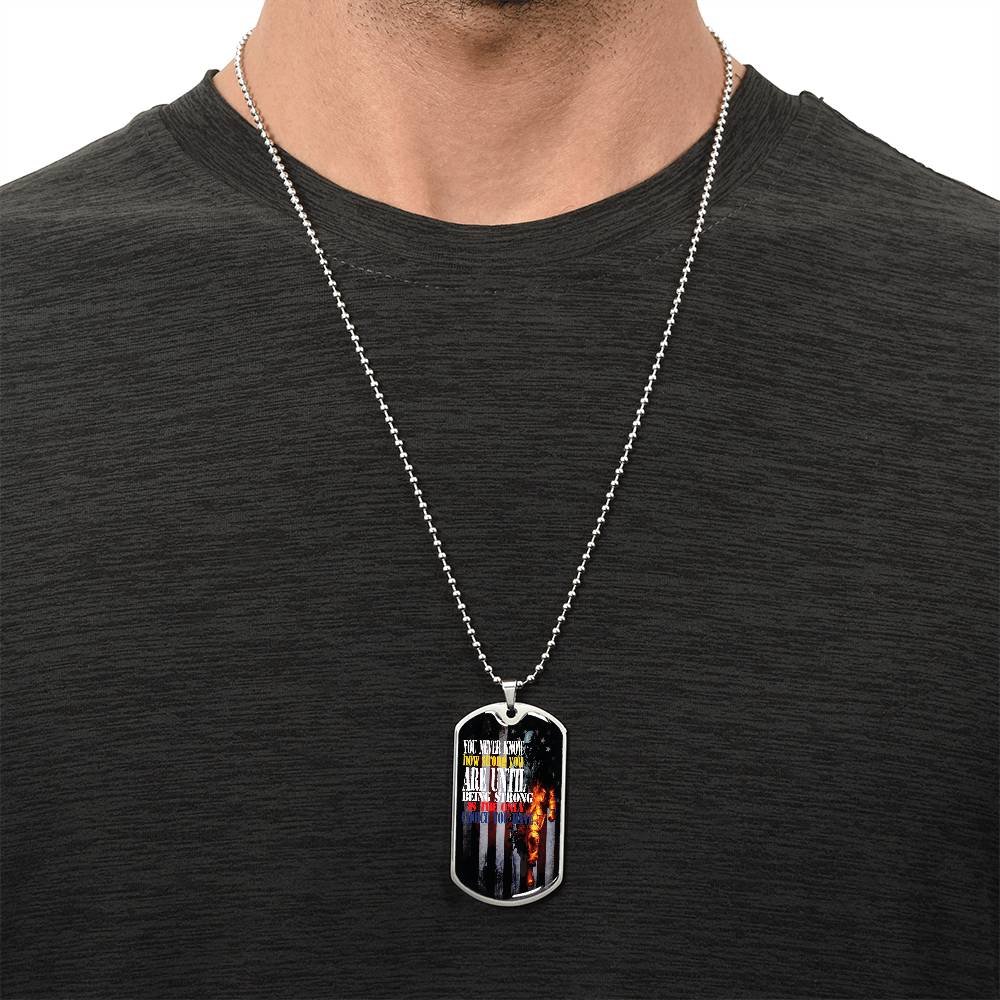 Army Dad Gift,Military Father Dog Tag Design - Army Tag Necklace, Dog Tag Necklace