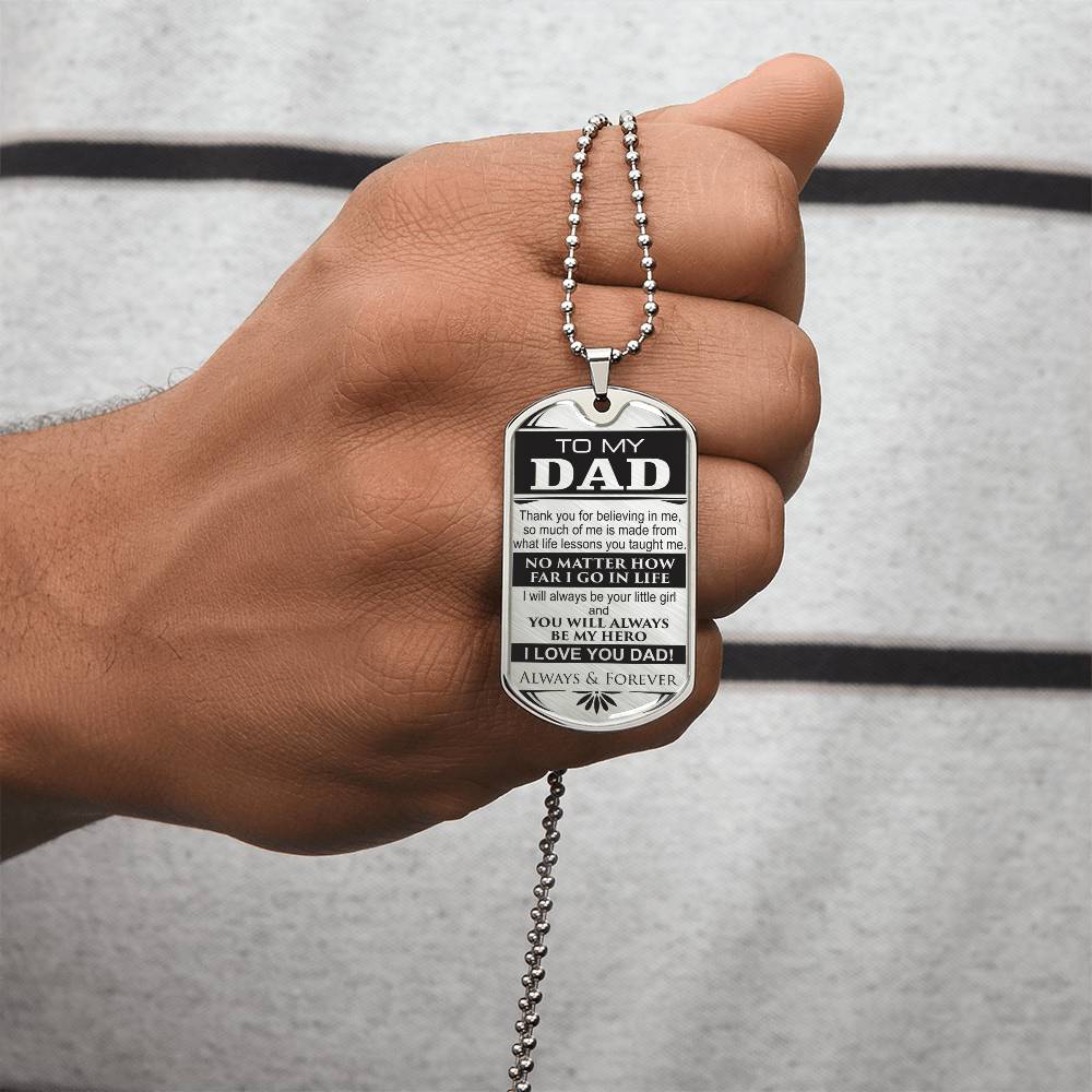 Dad Tag From Daughter - Army Tag Necklace, Dog Tag Necklace