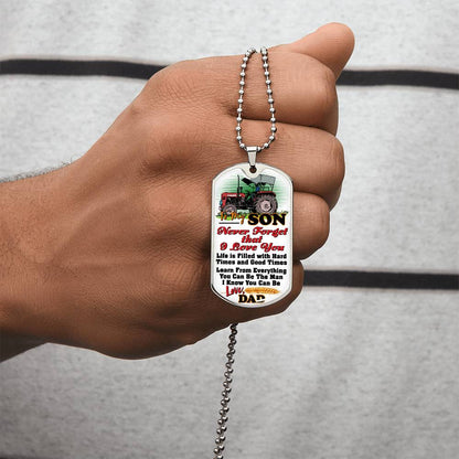 Farmer's Son - Premium Dog Tag - Army Tag Necklace, Dog Tag Necklace