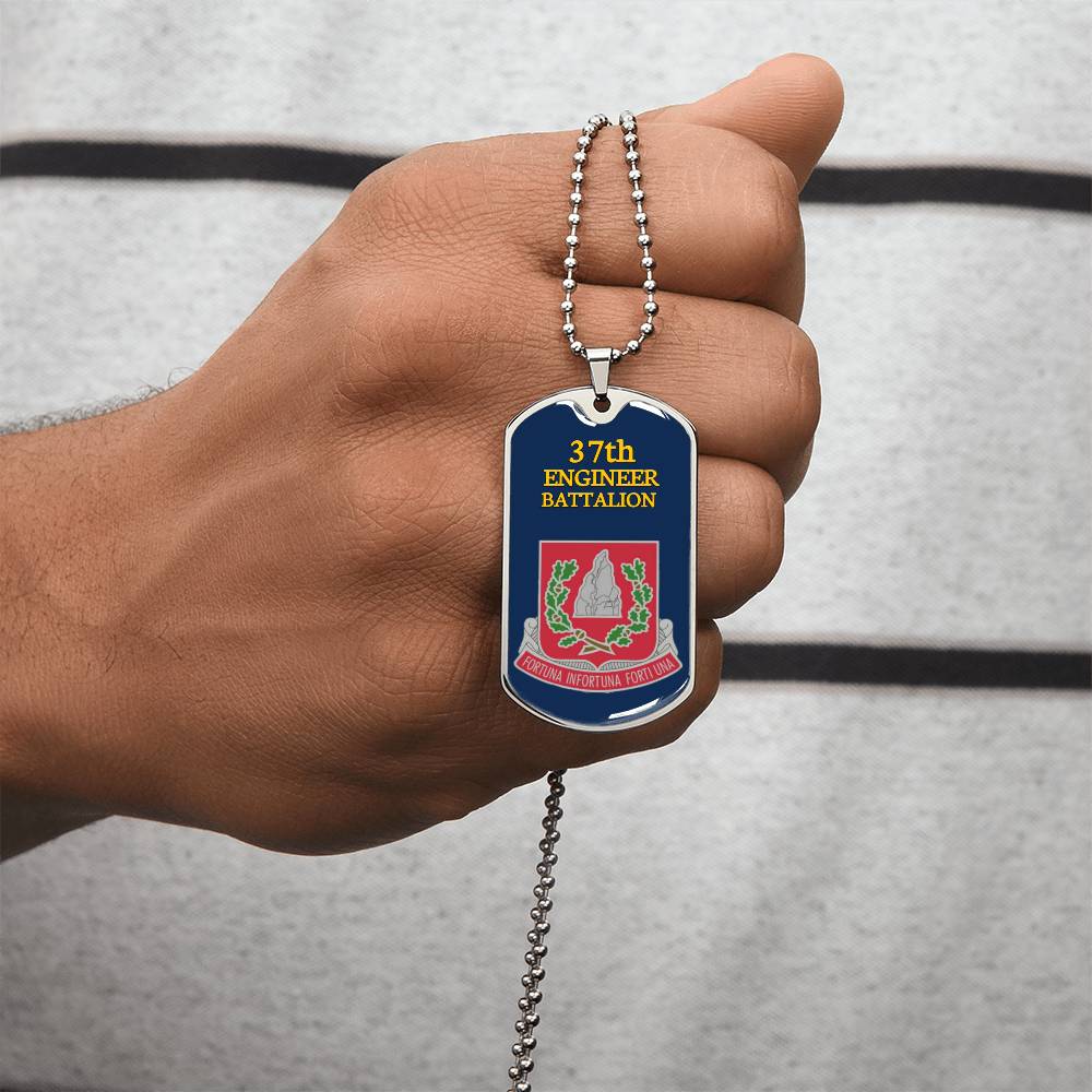 Awesome Dog Tag For 37Th Engineer Battalion - Army Tag Necklace, Dog Tag Necklace